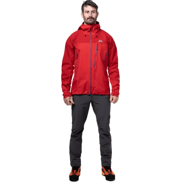 Waterproof Jackets-Mountain Equipment Mens Lhotse Jacket - Imperial Red-Crimson