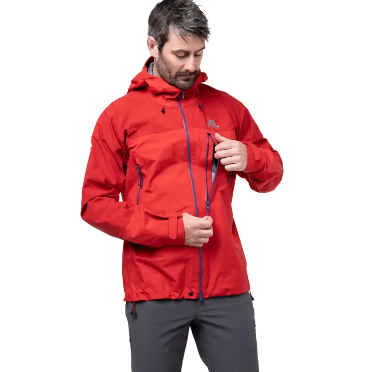 Waterproof Jackets-Mountain Equipment Mens Lhotse Jacket - Imperial Red-Crimson