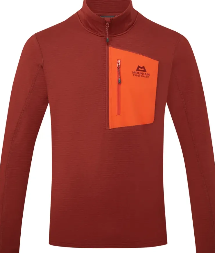 Fleece & Mid Layer-Mountain Equipment Mens Lumiko Zip-T Fleece - Merlot-Cardinal