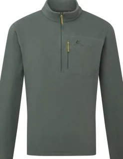Fleece & Mid Layer-Mountain Equipment Mens Micro Zip-T Fleece - Slate Green