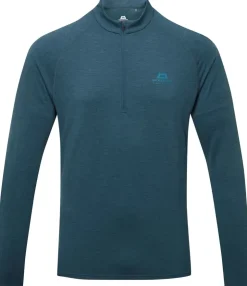 T-Shirts & Baselayers-Mountain Equipment Mens Nava LS Zip T - Majolica Blue