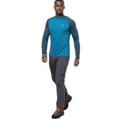 T-Shirts & Baselayers-Mountain Equipment Mens Nava LS Zip T - Cactus-Vine