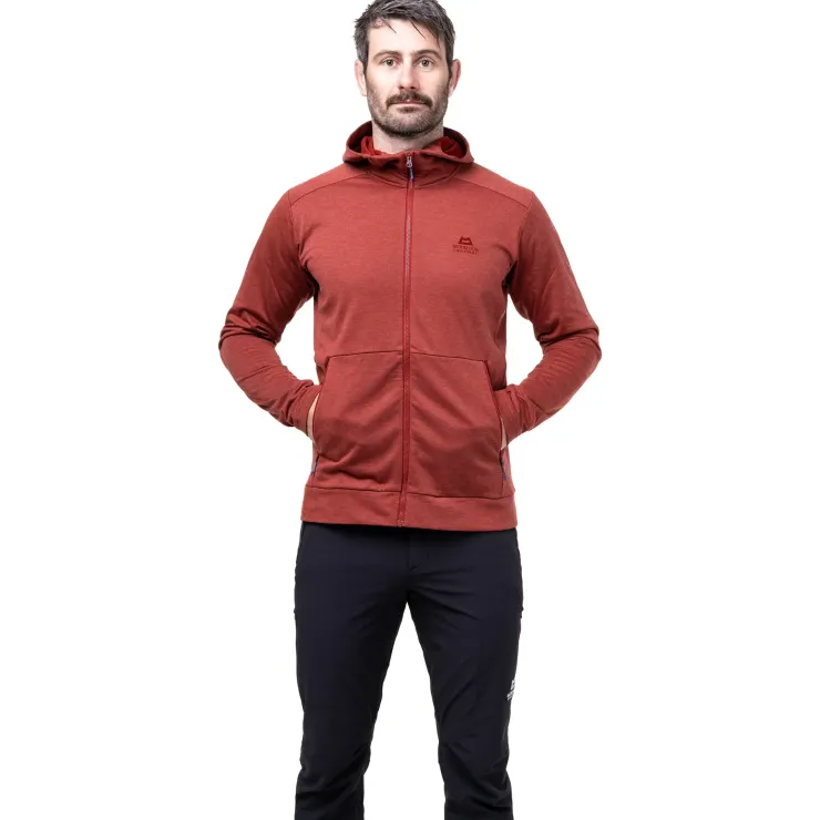 Fleece & Mid Layer-Mountain Equipment Mens Oracool Hooded Jacket - Merlot