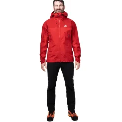 Waterproof Jackets-Mountain Equipment Mens Saltoro Jacket - Imperial Red-Crimson