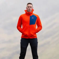 Fleece & Mid Layer-Mountain Equipment Mens Shroud Hooded Jacket - Cardinal-Admiral