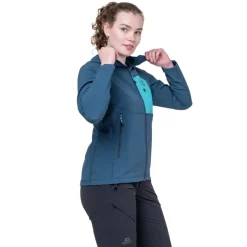 Softshell Jackets-Mountain Equipment Womens Arrow Hooded Jacket - Dusk-Topaz