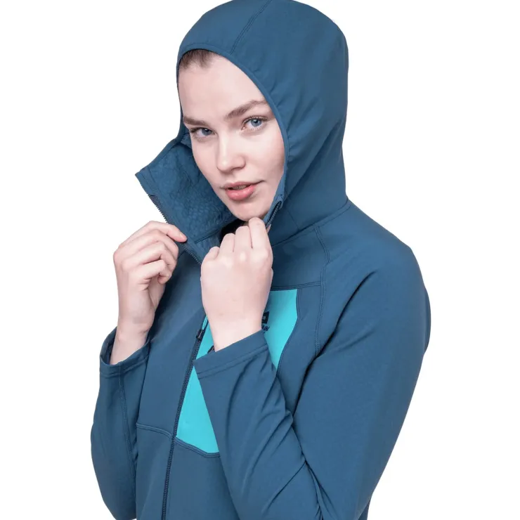 Softshell Jackets-Mountain Equipment Womens Arrow Hooded Jacket - Chili Red-Dusk