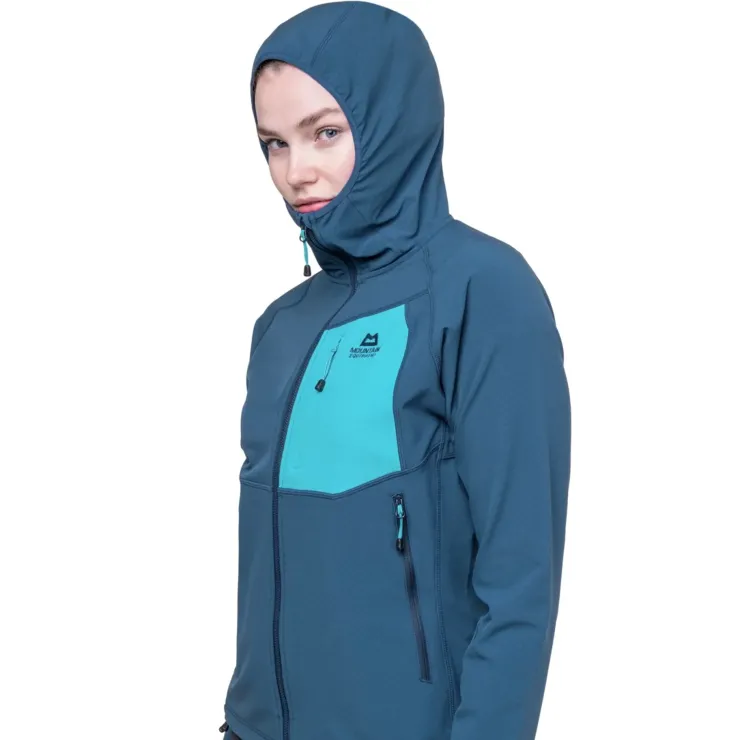Softshell Jackets-Mountain Equipment Womens Arrow Hooded Jacket - Chili Red-Dusk