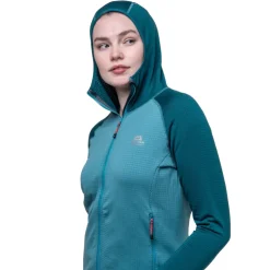 Fleece & Mid Layer-Mountain Equipment Womens Eclipse Hooded Jacket - Topaz-Medieval