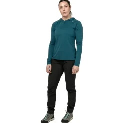 T-Shirts & Baselayers-Mountain Equipment Womens Glace Hooded Top - Majolica Blue