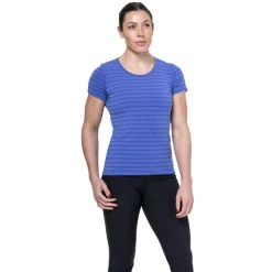 T-Shirts & Baselayers-Mountain Equipment Womens Groundup Stripe Tee - Vivid Stripe