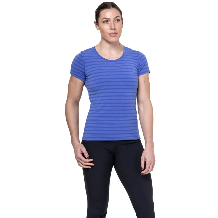 T-Shirts & Baselayers-Mountain Equipment Womens Groundup Stripe Tee - Vivid Stripe