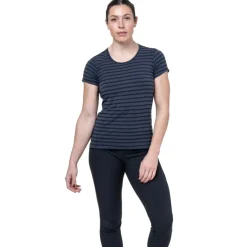 T-Shirts & Baselayers-Mountain Equipment Womens Groundup Stripe Tee - Bluefin Stripe
