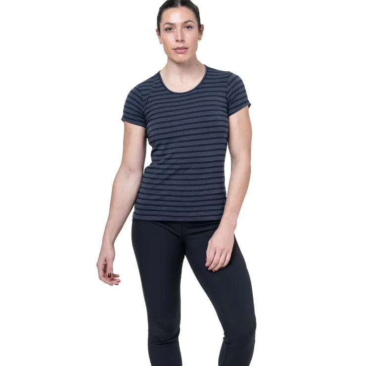 T-Shirts & Baselayers-Mountain Equipment Womens Groundup Stripe Tee - Cosmos Stripe
