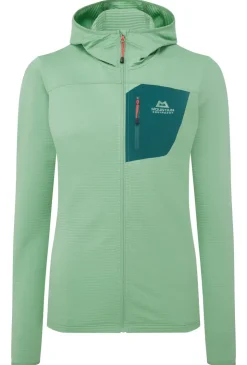 Fleece & Mid Layer-Mountain Equipment Womens Lumiko Hooded Jacket - Lichen Green-Deep Teal