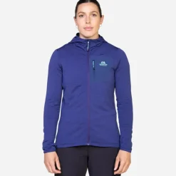 Fleece & Mid Layer-Mountain Equipment Womens Lumiko Hooded Jacket - Lichen Green-Deep Teal