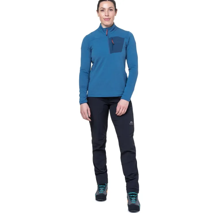 Fleece & Mid Layer-Mountain Equipment Womens Lumiko Zip T - Stellar-Majolica