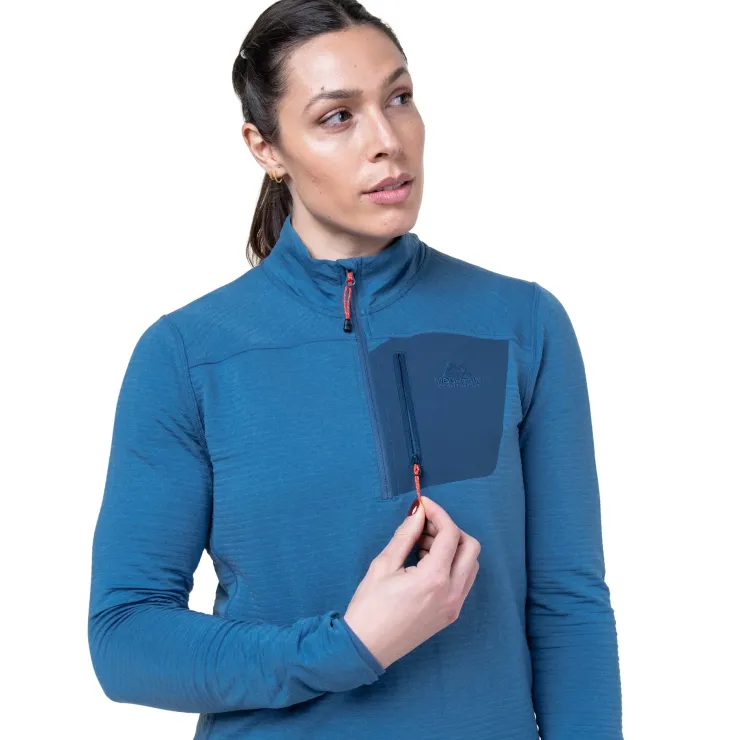 Fleece & Mid Layer-Mountain Equipment Womens Lumiko Zip T - Stellar-Majolica