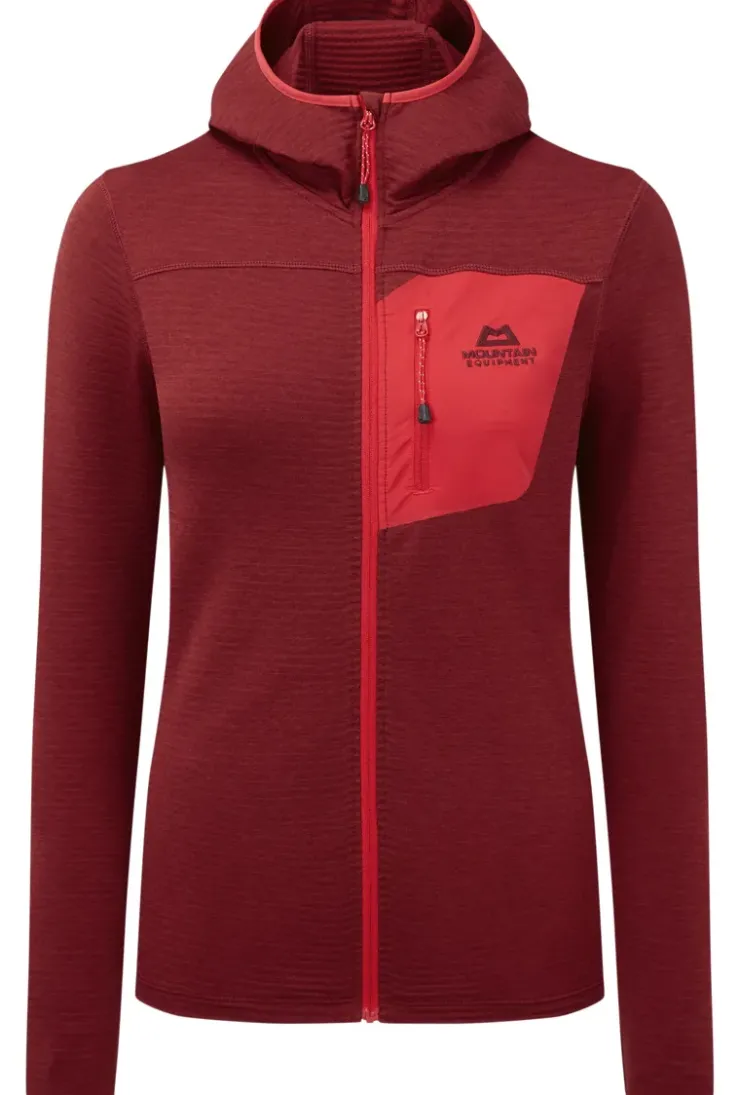 Fleece & Mid Layer-Mountain Equipment Womens Lumiko Hooded Jacket - Rhubarb-Capsicum