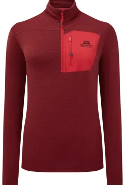 Fleece & Mid Layer-Mountain Equipment Womens Lumiko Zip T - Rhubarb-Capsicum