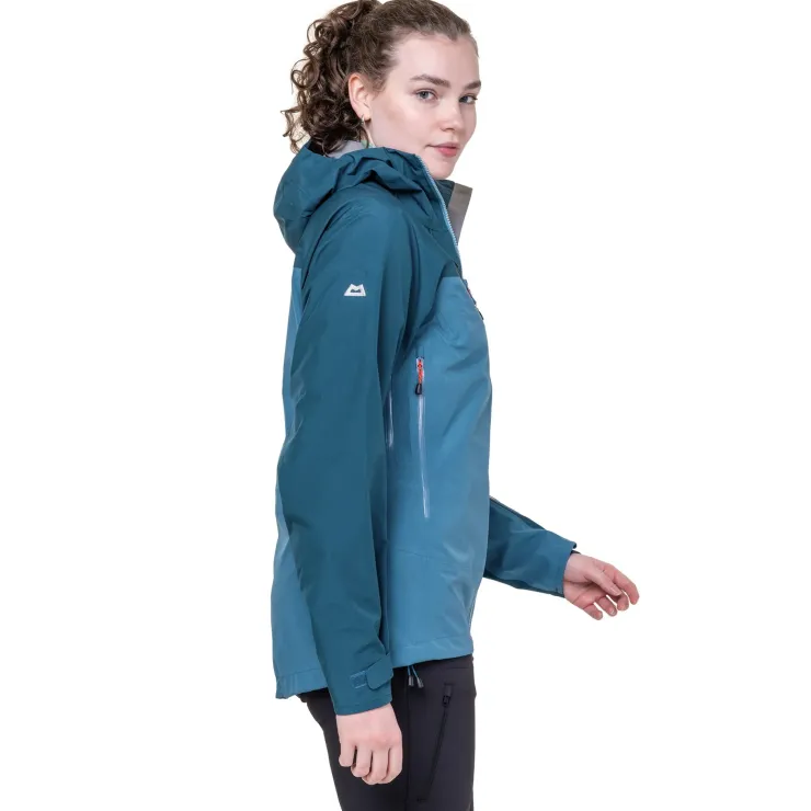 Waterproof Jackets-Mountain Equipment Womens Makalu Jacket - Mykonos-Majolica