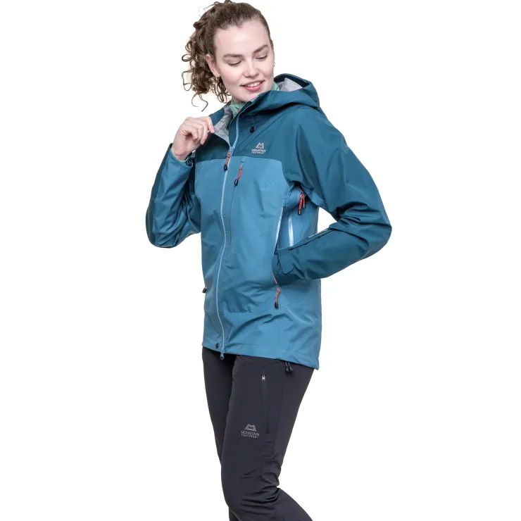 Waterproof Jackets-Mountain Equipment Womens Makalu Jacket - Mykonos-Majolica