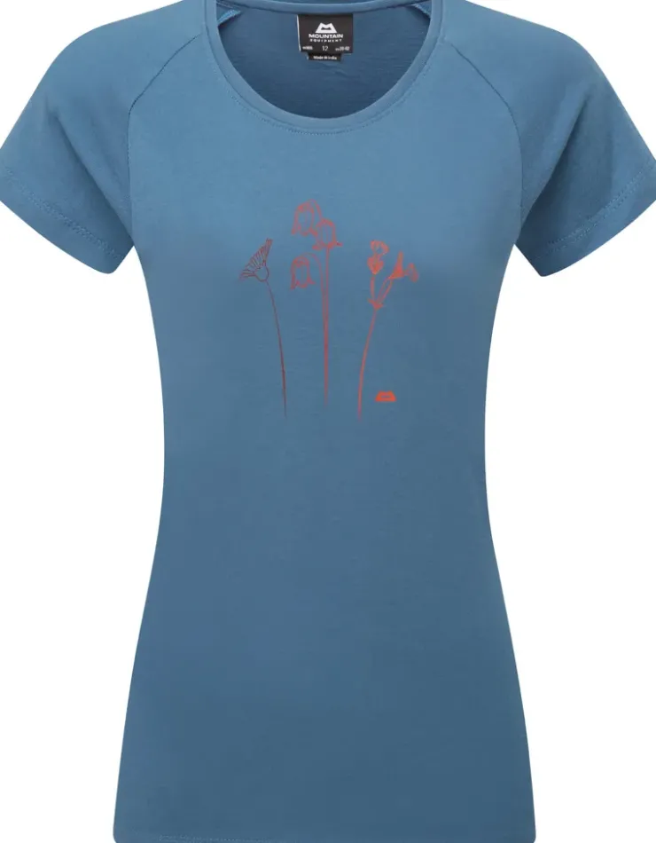 T-Shirts & Baselayers-Mountain Equipment Womens Mountain Flower Tee - Stellar Blue