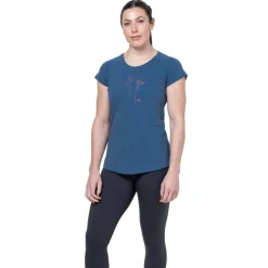 T-Shirts & Baselayers-Mountain Equipment Womens Mountain Flower Tee - Stellar Blue
