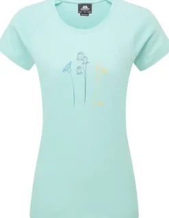 T-Shirts & Baselayers-Mountain Equipment Womens Mountain Flower Tee - Aqua