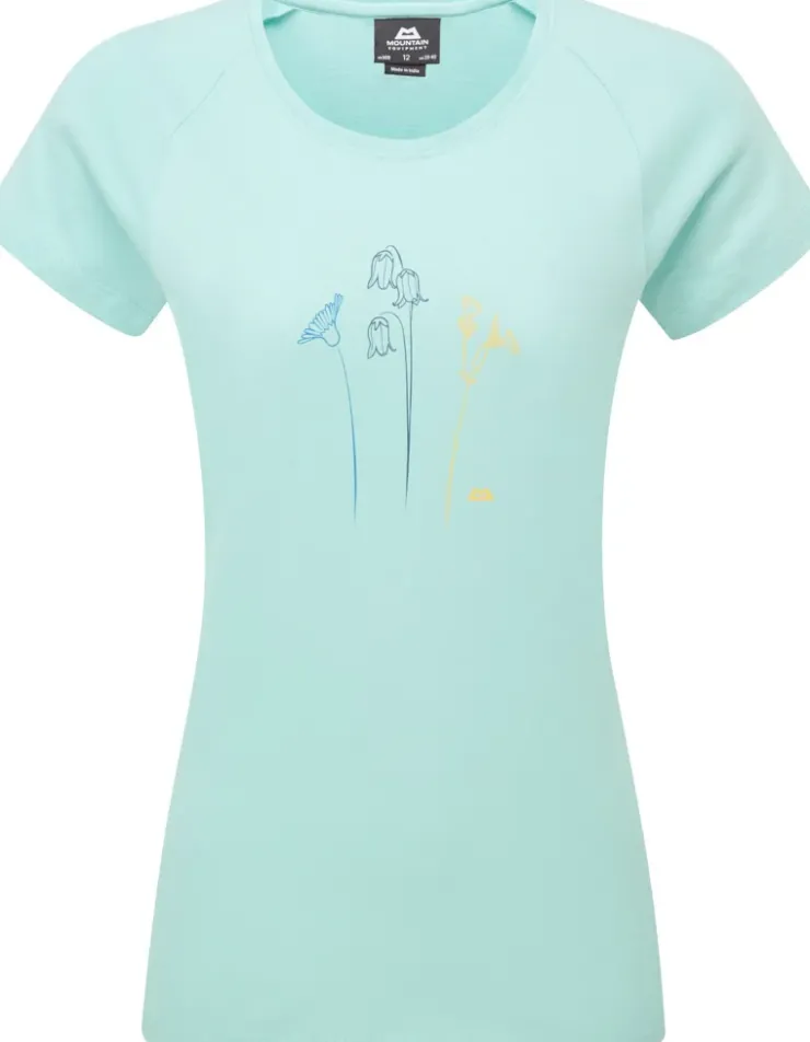 T-Shirts & Baselayers-Mountain Equipment Womens Mountain Flower Tee - Aqua
