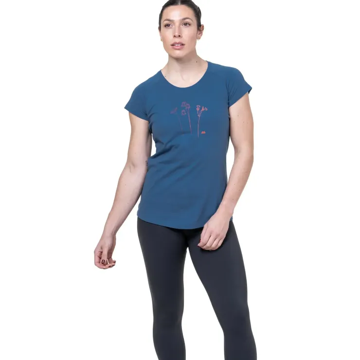 T-Shirts & Baselayers-Mountain Equipment Womens Mountain Flower Tee - Aqua