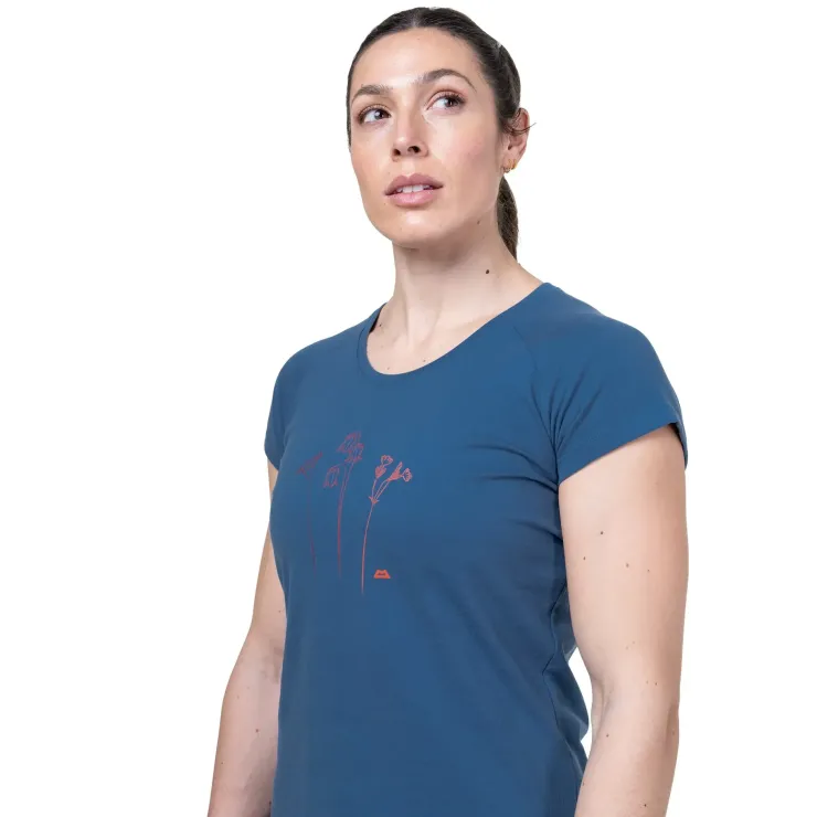 T-Shirts & Baselayers-Mountain Equipment Womens Mountain Flower Tee - Aqua