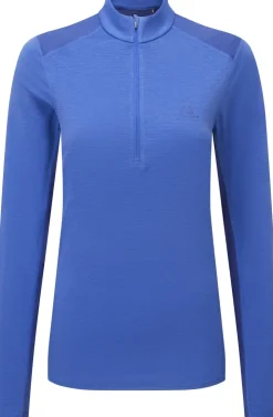 T-Shirts & Baselayers-Mountain Equipment Womens Nava LS Zip T - Vivid-Clematis