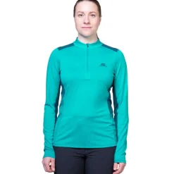 T-Shirts & Baselayers-Mountain Equipment Womens Nava LS Zip T - Hibiscus-Capsicum
