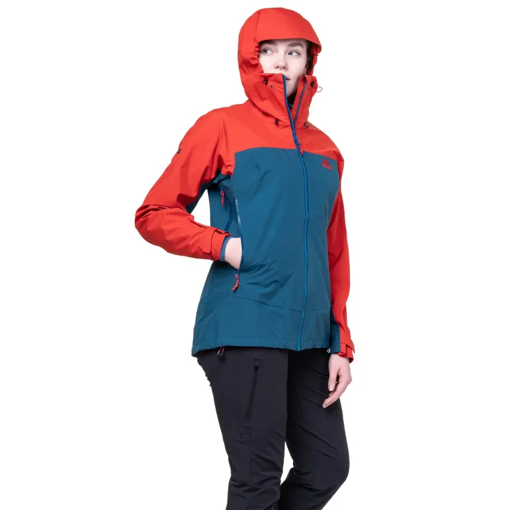 Waterproof Jackets-Mountain Equipment Womens Odyssey Jacket - Majolica-Chili
