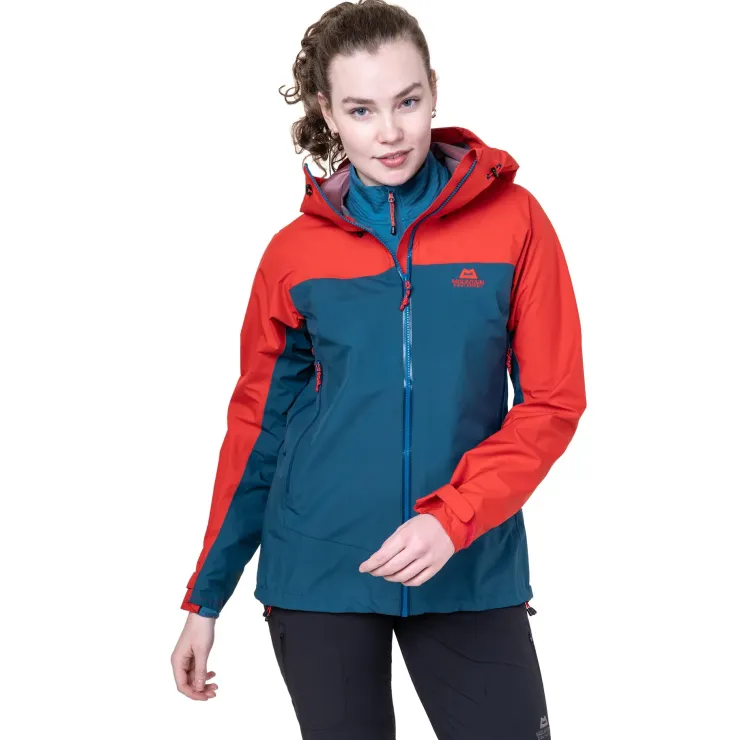 Waterproof Jackets-Mountain Equipment Womens Odyssey Jacket - Majolica-Chili