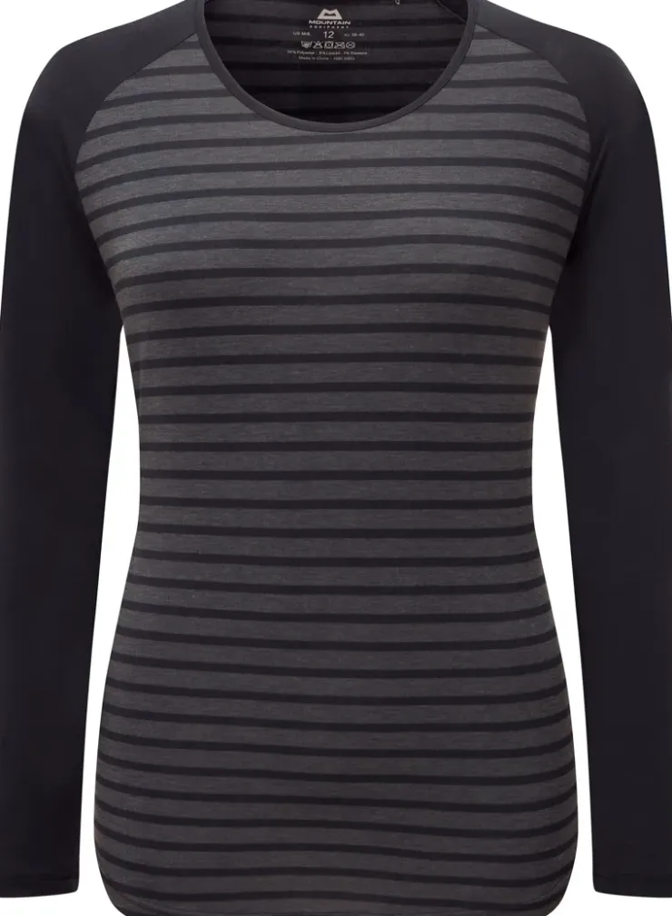 T-Shirts & Baselayers-Mountain Equipment Womens Redline LS Tee - Cosmos Stripe-Cosmos