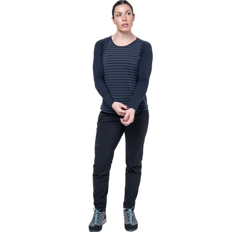 T-Shirts & Baselayers-Mountain Equipment Womens Redline LS Tee - Cosmos Stripe-Cosmos