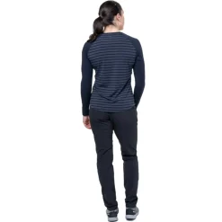 T-Shirts & Baselayers-Mountain Equipment Womens Redline LS Tee - Cosmos Stripe-Cosmos