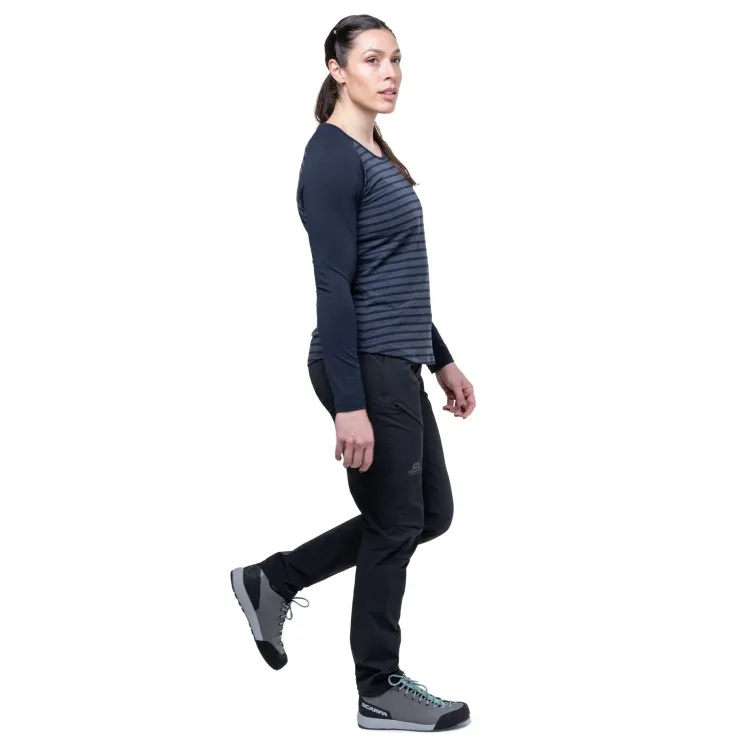 T-Shirts & Baselayers-Mountain Equipment Womens Redline LS Tee - Cosmos Stripe-Cosmos