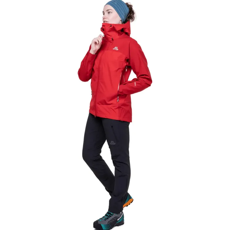 Waterproof Jackets-Mountain Equipment Womens Saltoro Jacket - Imperial Red-Crimson