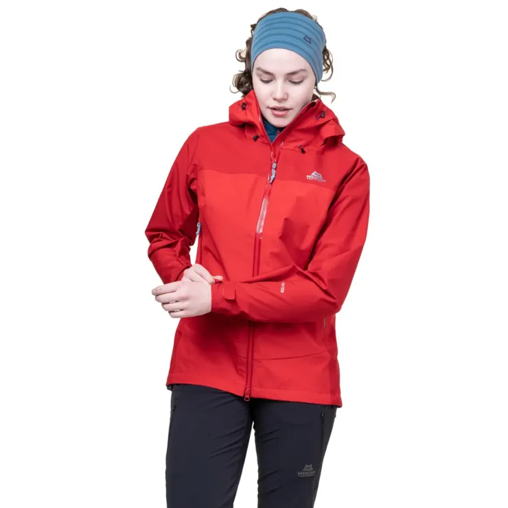 Waterproof Jackets-Mountain Equipment Womens Saltoro Jacket - Imperial Red-Crimson