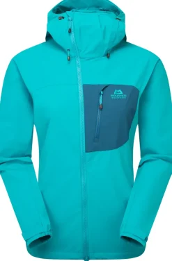 Softshell Jackets-Mountain Equipment Womens Squall Hooded Jacket - Topaz-Majolica