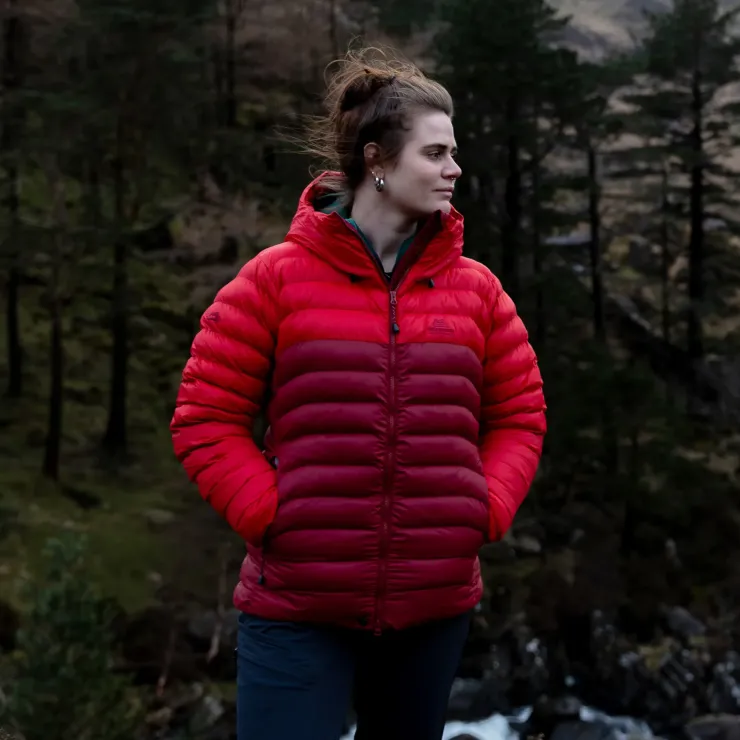 Insulated Jackets-Mountain Equipment Womens Superflux Jacket - Chili Red-Merlot