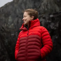 Insulated Jackets-Mountain Equipment Womens Superflux Jacket - Chili Red-Merlot