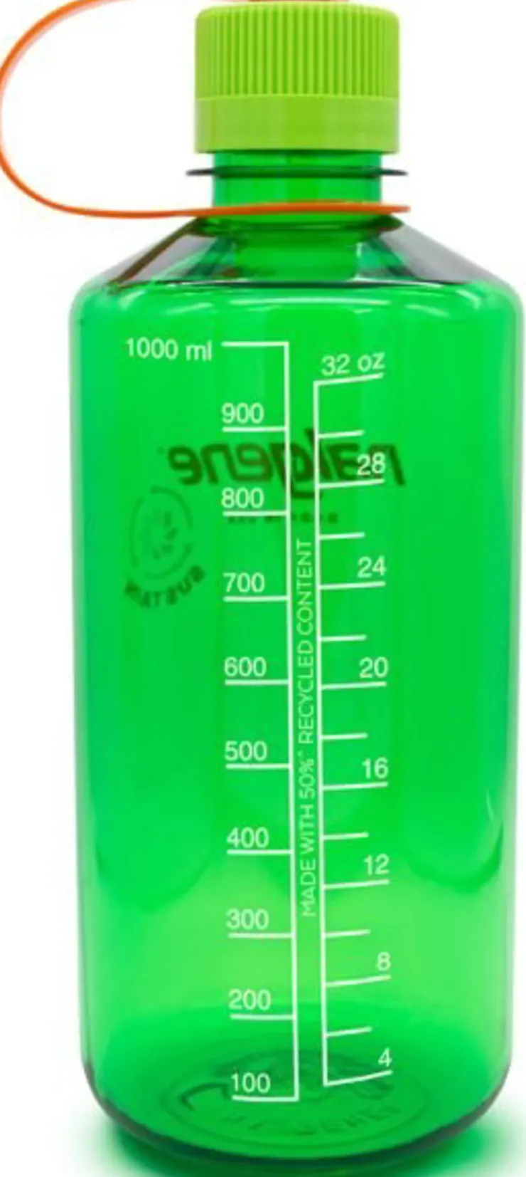 Water Bottles-Nalgene Sustain Narrow Mouth Water Bottle - 1L - Melon Ball