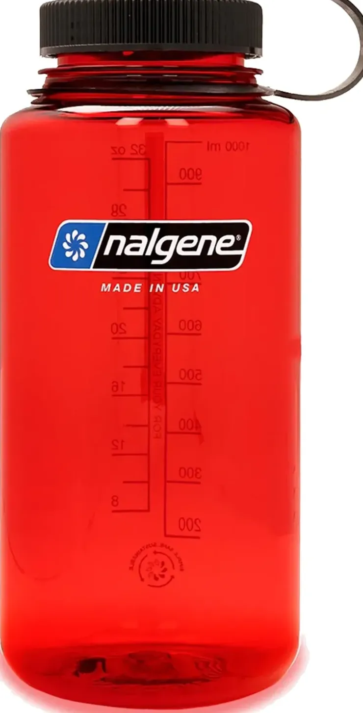 Water Bottles-Nalgene Tritan Sustain Wide Mouth Bottle - 1L - Red