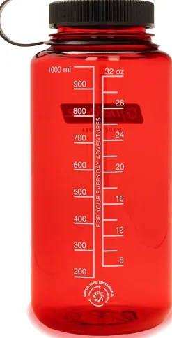 Water Bottles-Nalgene Tritan Sustain Wide Mouth Bottle - 1L - Red