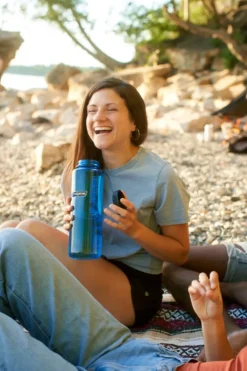 Water Bottles-Nalgene Tritan Sustain Wide Mouth Silo Bottle - 1.5L - Seafoam
