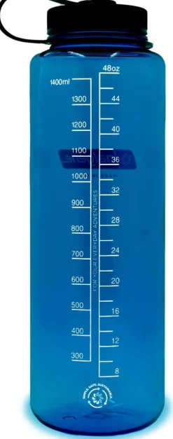 Water Bottles-Nalgene Tritan Sustain Wide Mouth Silo Bottle - 1.5L - Slate Blue